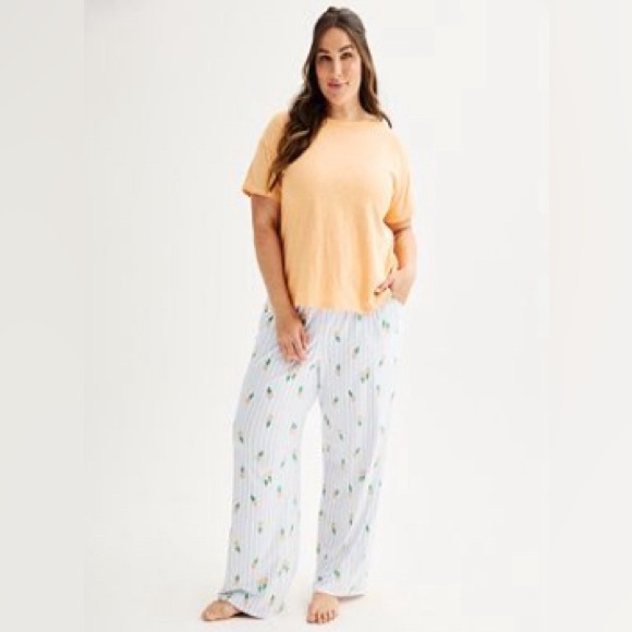 Sonoma Women’s orange top & pineapple pajama set size 3X - Picture 1 of 3